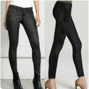 Rag And Bone Raja Shoreditch Women's Sz 25 Black Skinny Side Embroidered Jeans